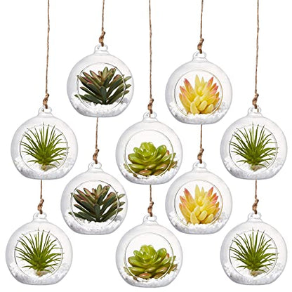 Hanging Glass Candle Holder, Globe Glass Tea Light Holder, Hanging Glass Vase, Flower Plants Terrarium, Glass Orbs Container, Micro Landscape DIY for Home, Office, Wedding (2.36" 12Pcs) - color: 2.36"12pcs