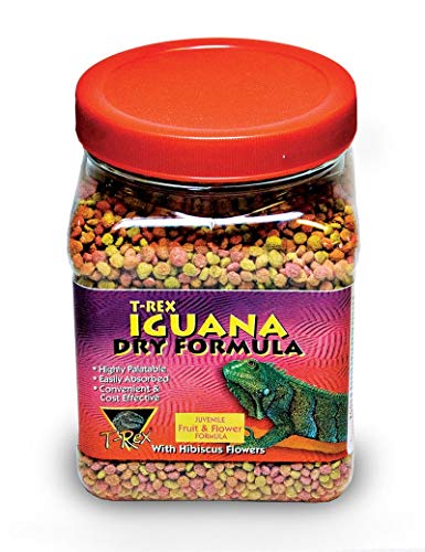 T-Rex Iguana Food Adult Formula – Dry Iguana Diet with Added Vitamins & Minerals, Plant-Based Reptile Food, Easy to Prepare Moist Feeding Formula, 16 oz