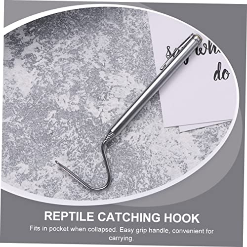Stainless Steel Retractable Snake Hook 71cm Snake Grabber Tool for Safe Reptile Catching Non-Slip Grip