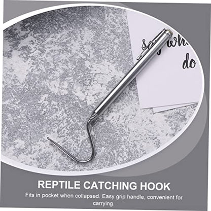 Stainless Steel Retractable Snake Hook 71cm Snake Grabber Tool for Safe Reptile Catching Non-Slip Grip