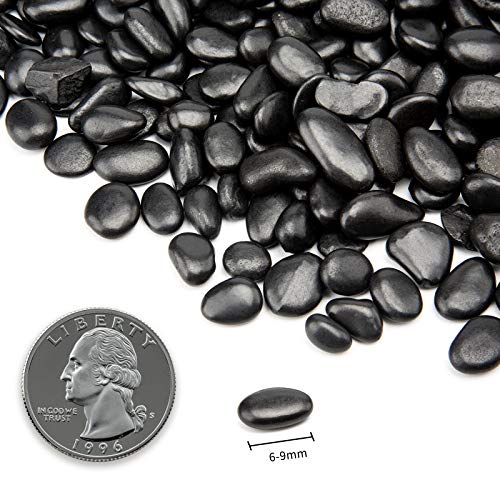 Black Small Decorative Pebbles - Gravel River Rock,Natural Polished Decorative Stones 3/8" Gravel Size,Pebbles Gravel for Bamboo Plants,Succulent,Home Decor,Landscaping,Vase Fillers and More. - color: Black, size: 5 LB