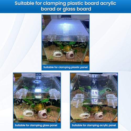 NestBasics 6pcs Aquarium lid Clips Fish Tank top Cover lid Support Holder Clip for Rimless or Rim Fish Tank