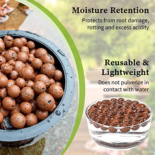 19LB Leca Clay Pebbles for Plants 4mm-16mm Clay Balls for Hydroponic | Drainage, Reusable, Aeration, Moisture Retention, Lightweight, Natural Leca for Orchids, Succulents, Terrariums, Aquaponics - size: 20LB