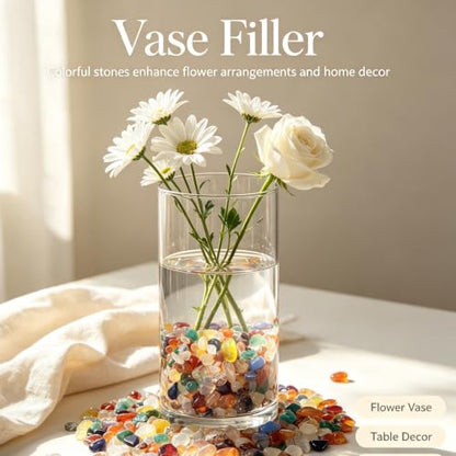 Rocks for Plants Indoor,Aquarium Gravel(Agate) | 0.44lb Agate Aquarium Gravel Rocks ,Crystal Chips Stone Crushed Quartz for Crafts, Vases Filler, Succulent Plants - color: Agate