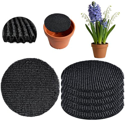 6Pcs 9inch Round Pot Mesh Drainage Discs Double Layer Plant Pot Hole Insert Pads Cutable Bonsai Pot Bottom Grid Mat Mesh Reusable for Indoor Outdoor Potted Plant Prevent Soil Loss Keep Roots Healthy - size: 9inch-6Pcs