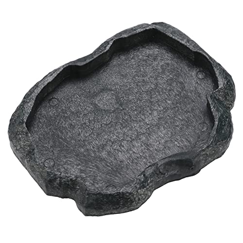 ANGGREK Incubation suppliespet Dish for Lizards Reptile Bowl Large Russian Tortoise Water Turtle Food Dishes Bearded Dragon Feeding Medium Snake Shallow Plastic Small Bath 21 by 14 cm (M) - size: Medium