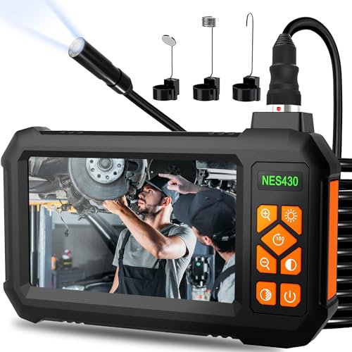 49.2 Feet Inspection Endoscope Camera with Light, 1080P HD Borescope Camera with Light, 4.3" IPS Screen, IP67 Waterproof Sewer Borescope, 49.2Ft Semi-Rigid Cord Drain Pipe Endoscope Cool Gadgets Tool - size: 49FT