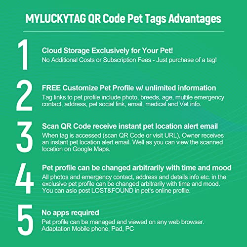 MYLUCKYTAG QR Code Pet ID | Personalized Dog & Cat Collar Tag | Online Profile with Instant Scanned Location Alert Email - style: Yellow Paw