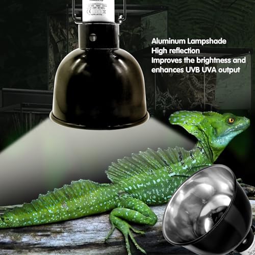 Reptile Light Fixture 2 Pack 5.5 Inch Deep Dome Lamp Fixture,Optical Reflection Reptile Basking Heat Bulb Lampshade for Bearded Dragon, Turtle, Snake and Lizard Terrarium - size: 5.5inch 2pack