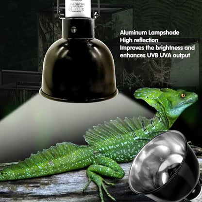 Reptile Light Fixture 2 Pack 5.5 Inch Deep Dome Lamp Fixture,Optical Reflection Reptile Basking Heat Bulb Lampshade for Bearded Dragon, Turtle, Snake and Lizard Terrarium - size: 5.5inch 2pack