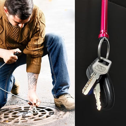 Flexible Magnetic Pickup Tool,Bendable Grabber Tool with 4 Claws & Strong Magnet – Flexible Claw Pick-Up Reacher for Narrow Spaces, Engine Bay, Sink, Drain, Jewelry, Keys, Metal Objects - size: 28.2 inch
