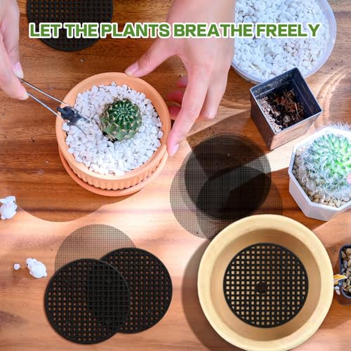 60 Mesh Screen for Planter Pots, Plant Drainage Insert, Pot Grid Mats Pads | 50PCS Mesh Screens + 10PCS Pot Bottom Grid Mats, 4 Inch Breathable Reusable Flower Pot Hole Pads For Indoor Outdoor Planters - size: 4 Inch