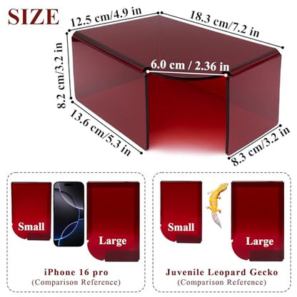 Visible Reptile Hide Box, PMMA Small Hideaway Snake Hide Enclosure, Easy to Clean Reptile Hides Cave for Leopard Geckos, Snakes, Lizards, Cornsnakes, Hamster - Large& Juvenilem (7.1 x 4.9 x 3.2in) - size: Large