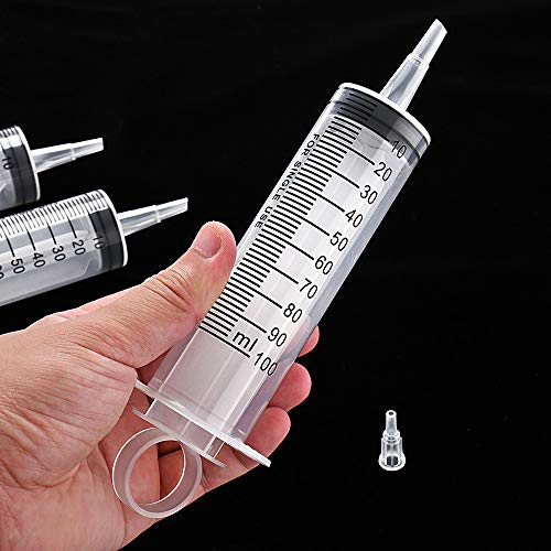 100ml Syringes with Caps (Pack of 4) for Industrial & Scientific - size: 100ml-4pcs