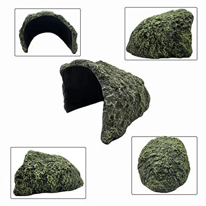 Extra Large Reptile Hide Resin Snake Hides | For Ball Pythons, Simulation Rock, For Habitat Lizard Leopard Gecko Bearded Dragon Turtle, Terrarium Decor