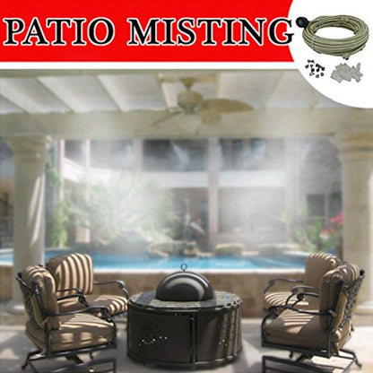 Patio Misting Kit Assembly - Make your own Misting System - Easy to build and Install - 5 Minute Installation (84Ft - 24 Nozzles) - size: 84Ft - 24 Nozzles