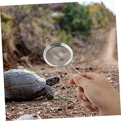 GALPADA 2PCS Stainless Steel Reptile Sand Shovel Sifter Fine Mesh Litter Scoop for Tortoise and Lizard Substrate Cleaning