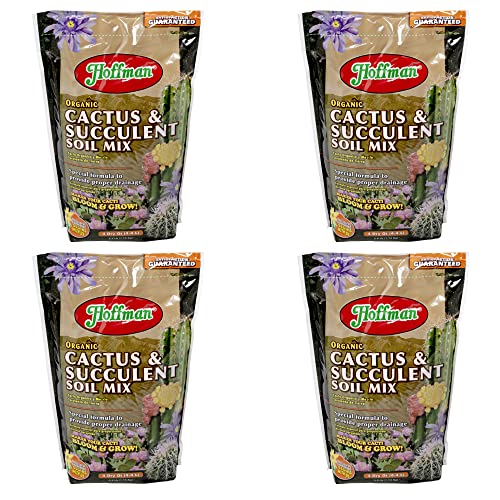 Hoffman Organic Cactus and Succulent Soil Mix to Provide Proper Drainage and Improve Growth in Cacti, 4qts, 4 Pack - size: 4 pack