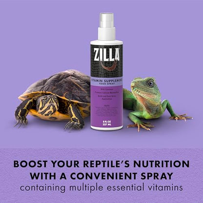 Zilla Vitamin Supplement Food Spray, with Carotene, Spray-on Multivitamin Supplement for Reptiles | With Carotene, Spray-on Multivitamin Supplement for Reptiles