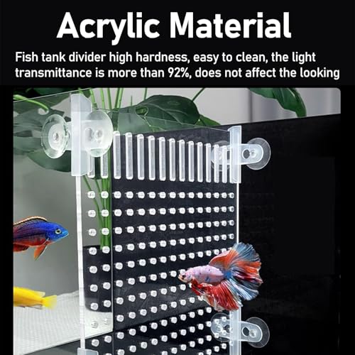 ERRULAN Fish Tank Divider 10 20 55 75 Gallon, Large Aquarium Divider to Separate Fry from Parents, Plate Baffle Cover Blocking Fish Partition Net for Fighting Sick Fish(A Pattern,40x50cm/15.7x19.7in) - color: A Pattern, size: 40x50cm/15.7x19.7in