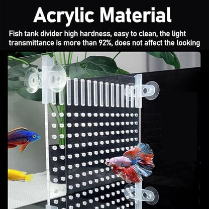 ERRULAN Fish Tank Divider 10 20 55 75 Gallon, Large Aquarium Divider to Separate Fry from Parents, Plate Baffle Cover Blocking Fish Partition Net for Fighting Sick Fish(A Pattern,32x40cm/12.6x15.7in) - color: A Pattern, size: 32x40cm/12.6x15.7in