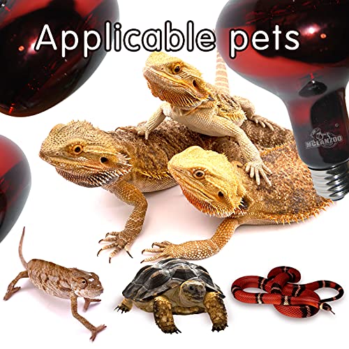 Infrared Heat Lamp Bulbs 100W 2 Pack,Red Basking Spot Light Bulb Reptile Heating lamp for Bearded Dragon,Turtle,Snake,Leopard Gecko,Chicked with Digital Temperature Thermometer - style: 100W(2 Pack)