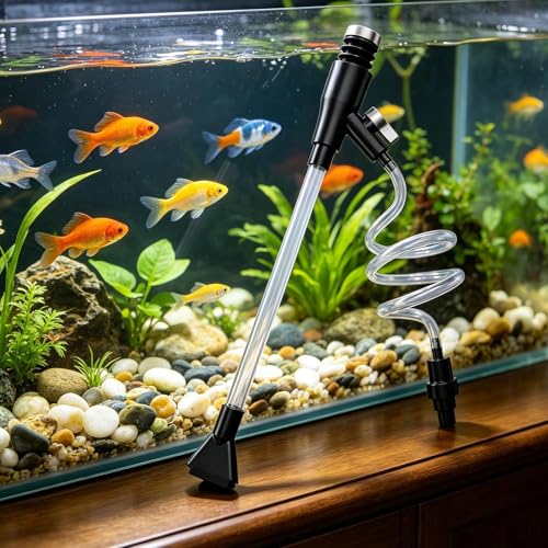 Gravel Vacuum for Aquarium Hand Pump Siphon Water Changer | Water Cleaner Gravel Siphon for Aquariums for Maintenance Cleaning Reptile Shrimp Home Office Apartment Dorm