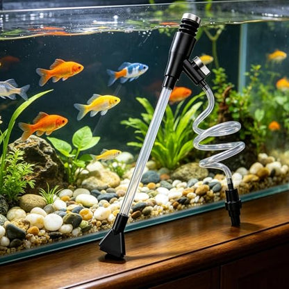 Gravel Vacuum for Aquarium Hand Pump Siphon Water Changer | Water Cleaner Gravel Siphon for Aquariums for Maintenance Cleaning Reptile Shrimp Home Office Apartment Dorm