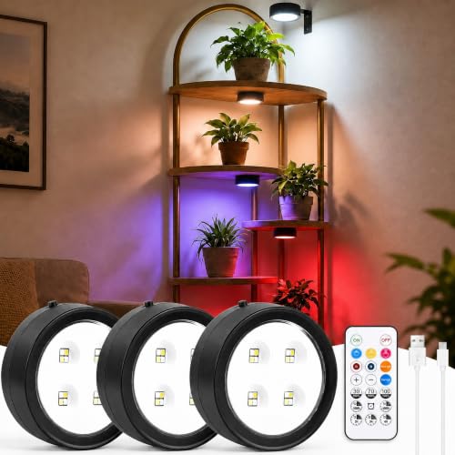 3-Pack Rechargeable Grow Lights for Indoor Plants, Cordless Plant Grow Lamp
