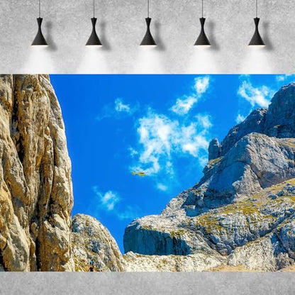 Reptile Habitat Background Blue Sky Rock Mountain Gobi Terrarium Background Helicopter Alpine Mountain Landscape Aquarium Background Desert Blue Sky Mountain Fish Tank Background Vinyl 30x12in - color: Rock Gray, size: 30(W)x12(H)in