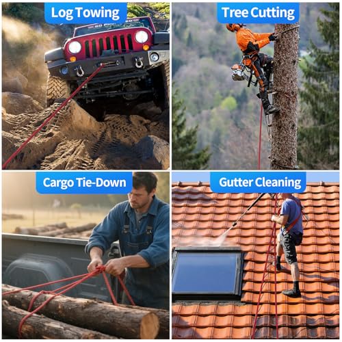 150Ft 1/2 Inch Heavy Duty Climbing Rope,Arborist Rope for Tree Pulling (Orange) - size: 150ft-Orange