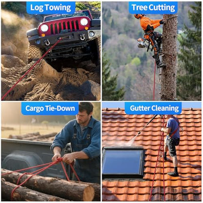 100ft 3/8 Inch Climbing Rope, Heavy Duty Arborist Rope(Blue) - size: 3/8in-100ft-Blue