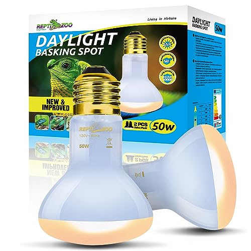 REPTI ZOO Reptile Heat Lamp, 2 Pack 50W Daylight Basking Spot Lamp for Reptiles UVA Daylight Heating Lamp Bulb Basking Light for Bearded Dragon, Tortoise, Geckos, Chicken - style: 50W Basking Spot Lamp