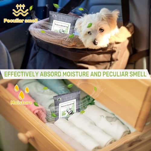 Activated Charcoal Odor Absorber Deodorizer Odor Eliminator for Strong Odor | Home, Basement, Closets, Shoes, Smoke, Car Air Freshener. 8 Pack Nature Bamboo Charcoal Air Purifying Bags - style: 8 Pack