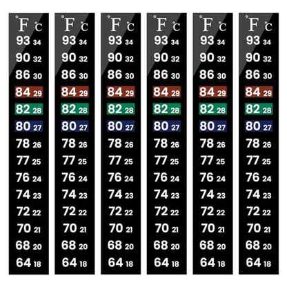 AQUANEAT 6 PCS Aquarium Thermometer Strips, Fish Tank Thermometer Sticker, Terrarium Water Temperature Test (5.13" x 0.71") - size: 5.13" x 0.71"