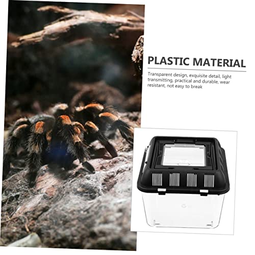 Happyyami Climbing Reptile Breeding Box Turtle Transport Carrier Handle Reptile Travel Carrier Spider Enclosure Animal Tank