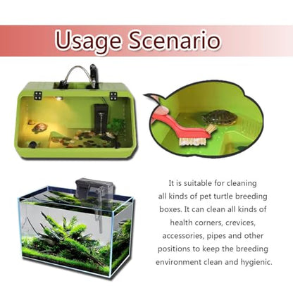 3 Pcs Turtle Cleaning Brush, Remove Aquatic Mud, Dirt, & Contaminants from Tortoises Shells, Aquarium Brush for Cleaning Turtle, Reptile Food Dish