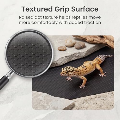 2 Pcs Reptile Carpet Bedding, 35.4×15.7" Bearded Dragon Tank Accessories with 16 Pcs Anti-Slip Pads, Leopard Gecko Tank Liner Mat for Bearded Dragons, Lizards, Geckos, Snakes & All Reptiles