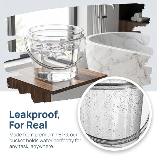 Water Bucket with Lid Laundry Bucket Transparent Portable Multipurpose Fishing Bucket Bathing Household Bucket for Fishing Beach Garden