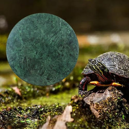Reptile Basking Platform, 5.9 inch Natural Marble Tortoise Feeding Slate, Rock Food Bowl for Turtle Lizard Bearded Dragon Gecko Snake Hermit Crab, Tank Aquarium Terrarium Habitat Decor