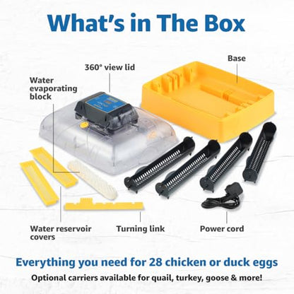 Brinsea Ovation 28 EX Egg Incubator, Automatic Turning & Humidity Control | 50+ years of trusted precision! Built-in automatic humidity, auto-turn & temp alarms take the stress out of hatching 28 eggs - style: Without Book