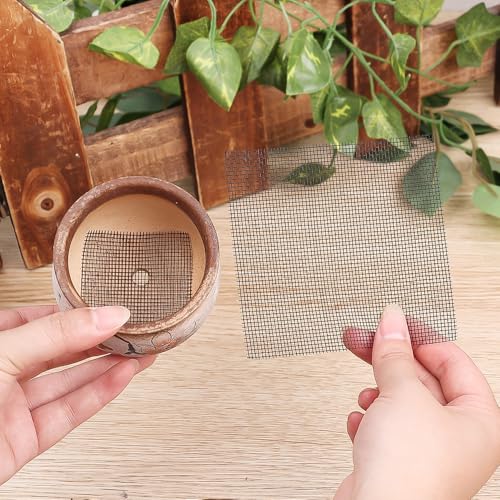 50PCS Flower Pots Hole Mesh Pad Plant Pots Drainage Hole Screens Soil Loss Pots Bottom Grids Mat Mesh