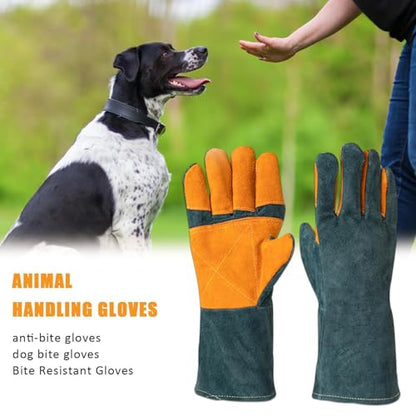 suade Gauntlet Protectors - Animal Handling Gloves, High Temperature Oven Grill Stove Shield, Cut Resistant Accessory Case - color: A