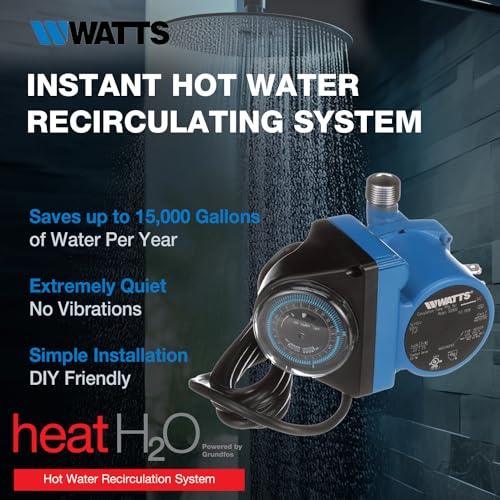 Watts Heat H2O Hot Water Recirculation System w/Programmable Timer, Instant Hot Water, 3 Year Warranty, Pump, 2 Adapters, Sensor Valve, Mounting Screws, 2 Supply Lines, Easy DIY Install (0955805) - style: Pump + 3 Yr Warranty