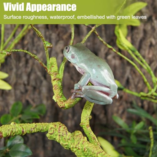 MiOYOOW Reptile Climbing Branch, Bendable Bearded Dragon Jungle Vines Flexible Terrarium Plants Decor for Lizards Tortoises Snakes Frog Geckos