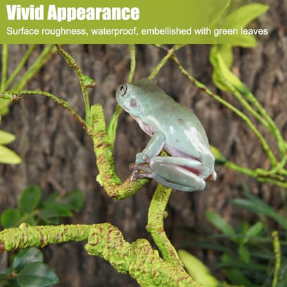 MiOYOOW Reptile Climbing Branch, Bendable Bearded Dragon Jungle Vines Flexible Terrarium Plants Decor for Lizards Tortoises Snakes Frog Geckos
