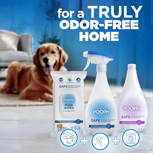 POOPH Pet Odor Eliminator Spray, 32 oz | Unscented pet odor eliminator spray for home surfaces, upholstery, furniture, and vehicles - size: 32 Fl Oz (Pack of 1)