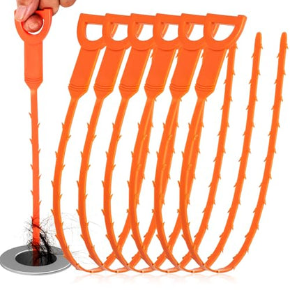 Drain Snake Clog Remover - 6 Pack 20 Inch Flexible Hair Tool | Drain clog remover, also known as drain snake. Non-chemical, fume-free, pipe-safe drain cleaner for sink, shower, tub& toilet - style: Drain Snake 6pcs