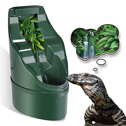 Reptile Chameleon Cantina Drinking Fountain Water dripper Comes with Feeding Tongs and Frosted Tweezer for Lizard Turtle Snake Spider Frog Gecko, Come with an Extra Pump for Replacement