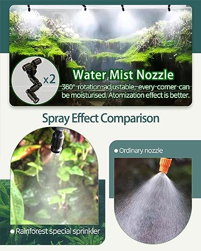 Automatic Reptile Mister Misting System with 4 Fine Mist Nozzles